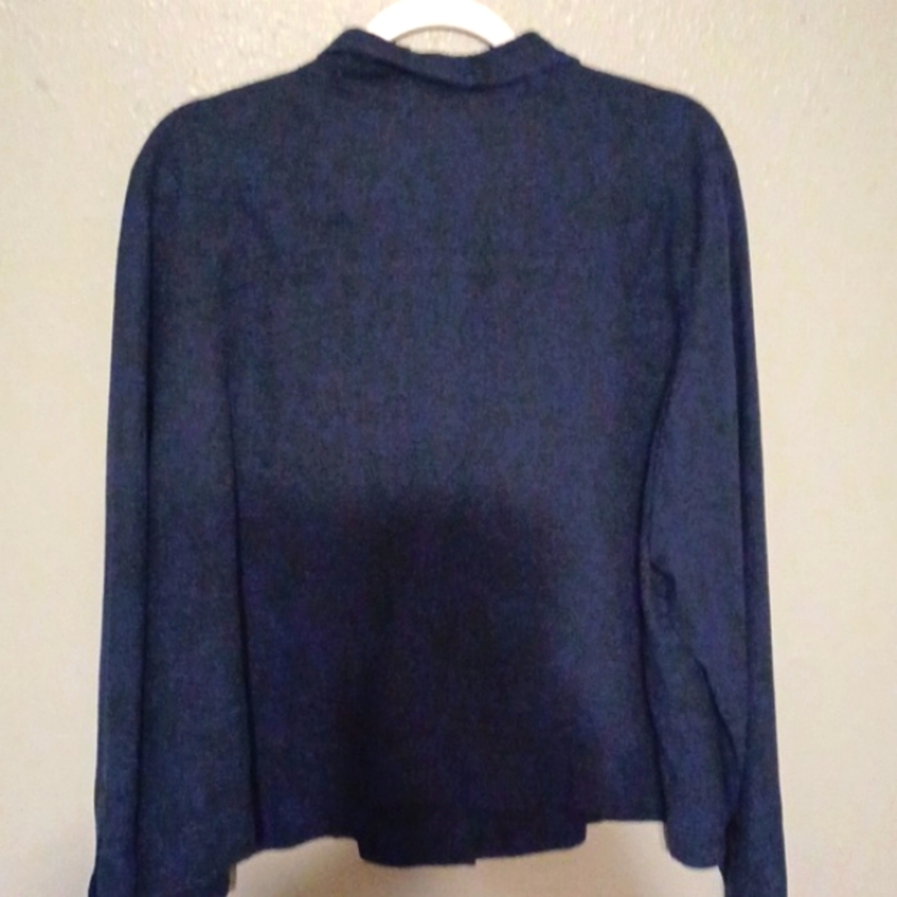 Dash Summer Blue Button Down Linen Jacket 1xl - image 5